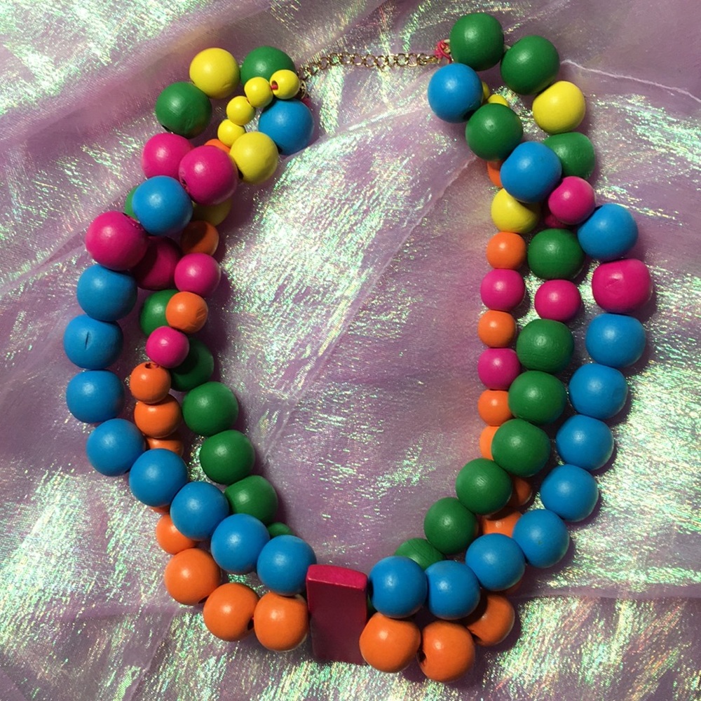 Colorful wooden beads